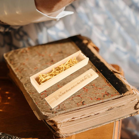 Pregnancy Test Keepsake Box Wooden Lidded Case for Announcement and Cherished Memories Multi-Functional Storage