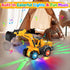 2 1 3 4 5 6 Car Toys for Toddlers, Excavator Toy with Flashing Lights Music, Toy Trucks Construction Vehicle
