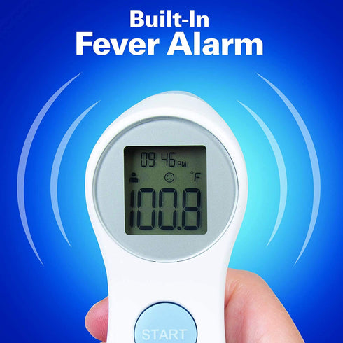 Digital Forehead Thermometer - Infrared, White (Body Temperature Reader, Lightweight, Compact)