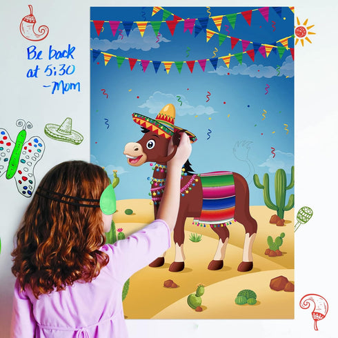 50 Hooqict Pin The Tail on The Donkey Party Games for Kids Birthday Party Supplies Decorations, Large Pin The Tail