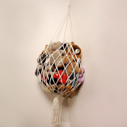 Hammock Hammock Amdermi Stuffed Animal Storage Corner Hanging Net Stuffy Animal Macrame Toy Display Plush Toy Holder