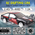 1/24 2.4GHz 4WD 4) Liberty Imports RC Drift Car Remote Control Sport Racing On-Road Vehicle with LED Light, Batteries