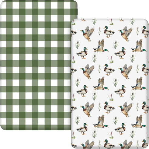 Mindsoft 2 Pcs 24 in x 38 in Mallard Duck Infant Crib Sheets