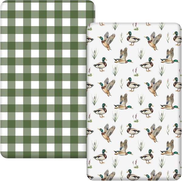 Mindsoft 2 Pcs 24 in x 38 in Mallard Duck Infant Crib Sheets