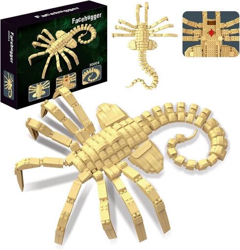 Xenomorph Facehugger Action Figure Building Kit, Compatible with Lego, Cool Halloween Horror Toys for Adults and Boys