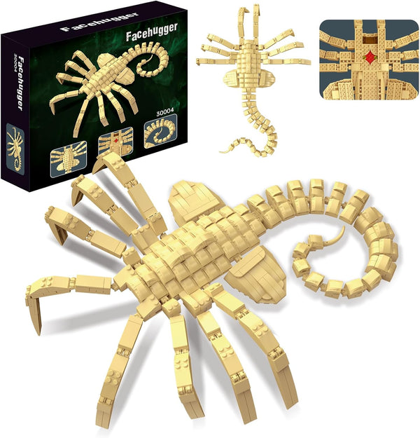 Xenomorph Facehugger Action Figure Building Kit, Compatible with Lego, Cool Halloween Horror Toys for Adults and Boys