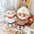 niannyyhouse 7.8in/20cm Plush Doll Clothes, Hat, Button Sweater & Denim Flanging Jeans Dressup