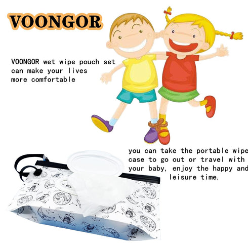 Portable Refillable Wet Wipe Pouch, Reusable Travel Wipes Holder & Case, Lightweight Flushable Diaper Wipes Container