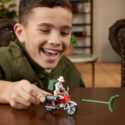 Indiana Jones Worlds of Adventure Helena Shaw Action Figure with Motorcycle Toy, 2.5-Inch for Kids Ages 4 and Up