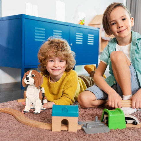 Set, 12 964 KLJM-02 Larcele Micro Building Blocks DIY Mini Building Toy Bricks for Age Over Years, Pieces (Beagle)