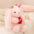 PEACH CAT Love Bunny Stuffed Animals Holds Red Heart 8" Cute Rabbit