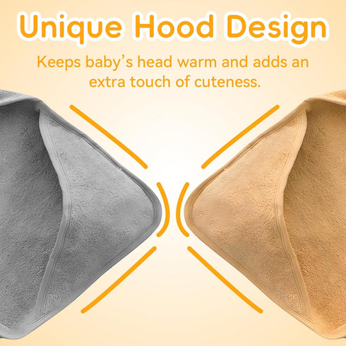 2 Packs Bath Towel for Newborn, Soft Highly Absorbent Hooded Baby Bath Towels for Babies, Toddler, Infant Boys