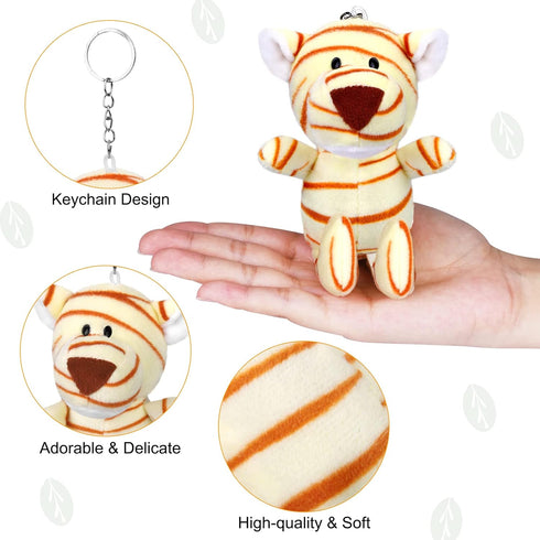 14 5.9 Inch Elcoho Pieces Safari Mini Jungle Animal Plush Toys Small Stuffed Forest Animals Plush Toys Keychain