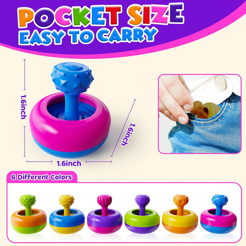 6 Pack 3D 3+ Sensory Fidget Toys for Kids Adults - Printed Textured Fidget Toy for Students Classroom - Calming Autism