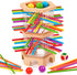 WhimsiPlay Montessori Wooden Board Game, 42 Colorful Sticks Dice Games for Kids 3
