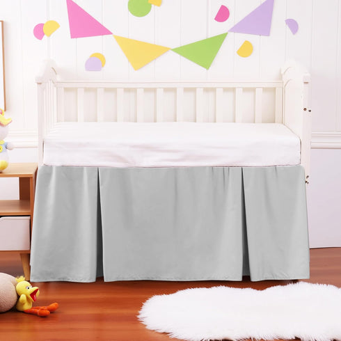 100% 28" 52" 14" Crib Bed Skirt Dust Ruffle Cotton - Natural, Soft, Breathable for Baby's Delicate Skin, Nursery
