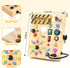 1-3,Montessori 1 2 3 LED Busy Board for Toddlers Sensory Toy with Key Switch and Plug, Light Up Wood Activity Switch