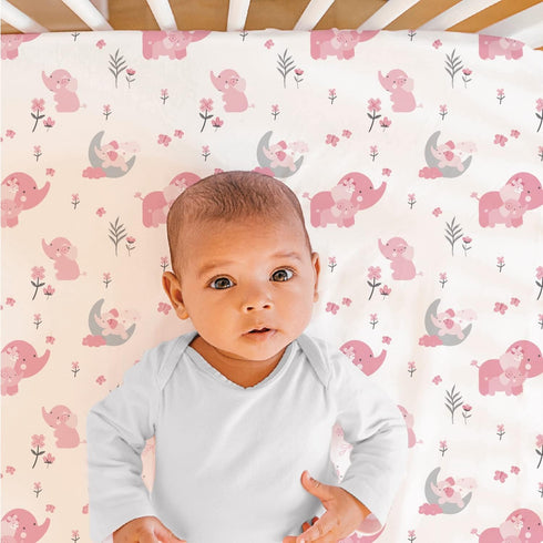 3 Set Set The Peanutshell Piece Baby Crib Bedding for Girls - Newborn, Infant & Toddler Nursery Bed Decor with Fitted