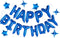 Blue Happy Birthday Balloons Banner, Mylar 3D Foil Letter Banners & 6 Star Balloons, 3-in-1 Party Decorations for Kids