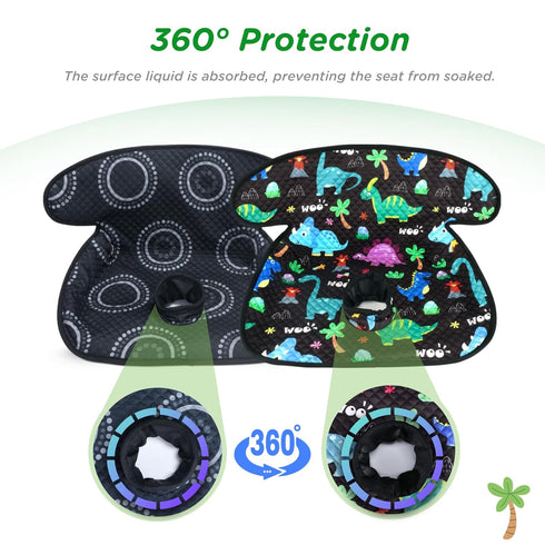 2 Pack Car Seat Protector for Potty Training, Waterproof Piddle Pad Cover with Anti-Slip Backing, Portable Car Seat