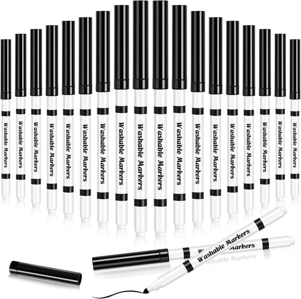Fullhawl 18 Pcs Line Washable Markers Bulk Black Fine Tip Markers Set Coloring