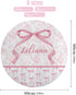 Naseagleeye Personalized Baby Rug with Name Custom Pink Bow Round Nursery Rug, Soft Baby Crawling Play Mat for Girls