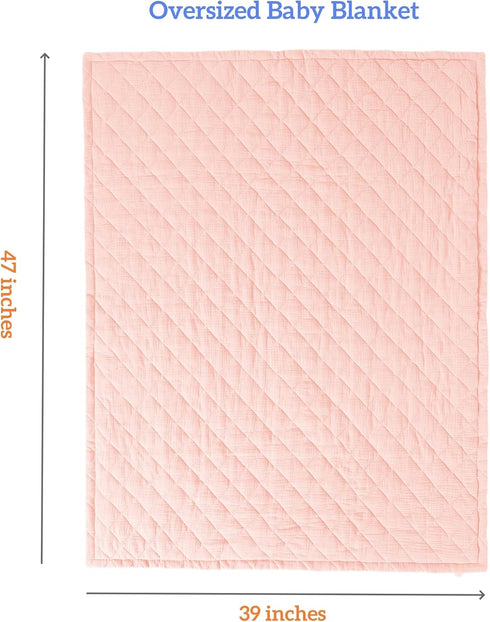 100% 39 47in) Cotton Muslin Baby Blanket for Boys Girls - Ultra-Soft Reversible Toddler Comforter, Lightweight