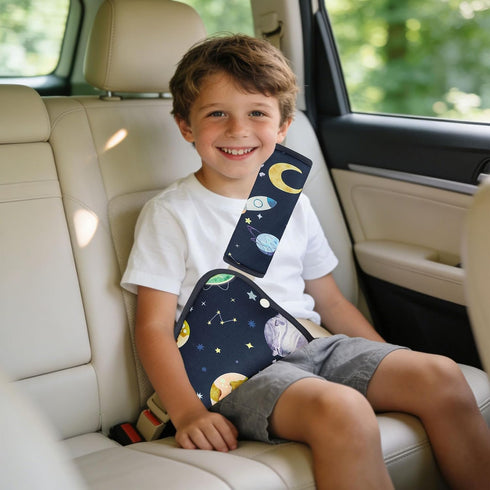 Kids Seat Belt Cover Pads, Soft Seat Belt Adjuster for Kids, Pea Pod Children Universal Shoulder & Belly Protective