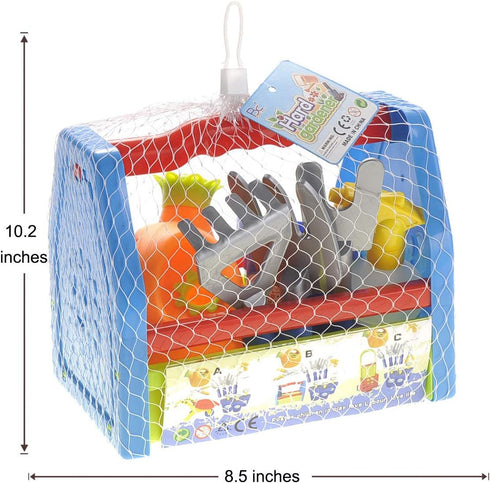 PowerTRC 14 Pieces Gardening Tool Box, Outdoor Learning Garden Tool Set for Boys and Girls Ages 3+