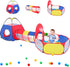 PigPigPen 3 in 1 Kids Play Tent, Pop Up Playhouse with Tunnel and Ball Pit for Indoor/Outdoor Fun