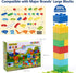 COUOMOXA Marble Run Building Blocks, Classic Large Blocks Maze Track Sets for Toddlers, Educational STEM Toys