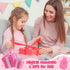 Set 2Pcs R HORSE Kid Apron and Chef Hat - Adjustable Children Pink Flower Kitchen Toddler Apron for Girls, Role Play