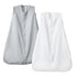 PHF 100% Muslin Cotton Baby Sleep Sacks, 0-6 Months with 2-Way Zipper, 2 Pack Cooling Unisex 0.5 TOG, White & Grey
