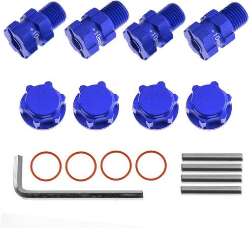 RC Wheel Hex Hubs Adapter 14mm to 17mm Widen 10mm Extended Wheel Hub Drive with Anti-dust Cap Nuts Compatible for Arrma 1/10 3S Granite Mega Senton Big Rock New BIGROCK Typhon Upgrade Parts