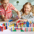 1000 PCS Dominoes Set with Extra 11 Add-on Blocks, 10 Colors Racing Tile Games Educational Toy for Kids Birthday Party