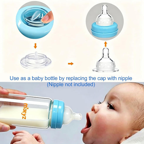 Set, 4 Pack 10oz, Matyz Glass Breastmilk Storage Compatible with Spectra Medela Philips Avent Pumps, Wide-Mouth