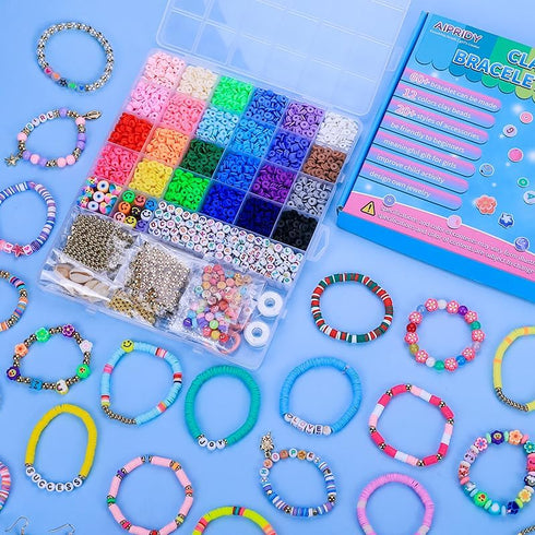 5 6 7 8 9 10 11 12 (24 6500 AIPRIDY Girls Toys Bracelet Making Kit, Clay Beads Jewelry Activity Kit, DIY Crafts