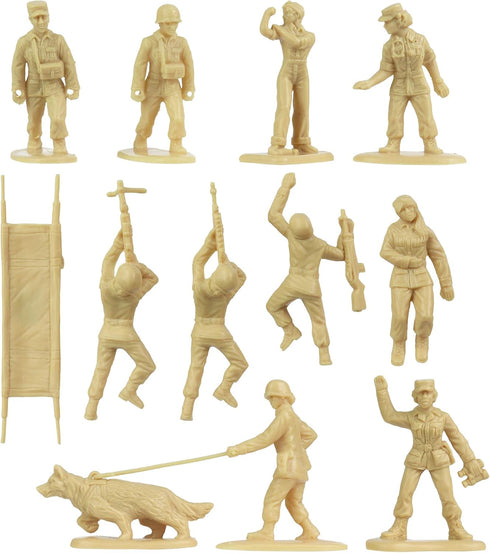 BMC Plastic Army Women - 36pc Tan Female Soldier Figures Made in USA