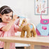 by Battat Beige Horse with Blue Stripes, 10 inches, Pink Pony Bag (ST8274Z)