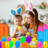 100 2.4" 6 PCS Plastic Easter Eggs with Golden Eggs, Empty Fillable Bright Colorful Eggs for Kids Boys Girls Easter