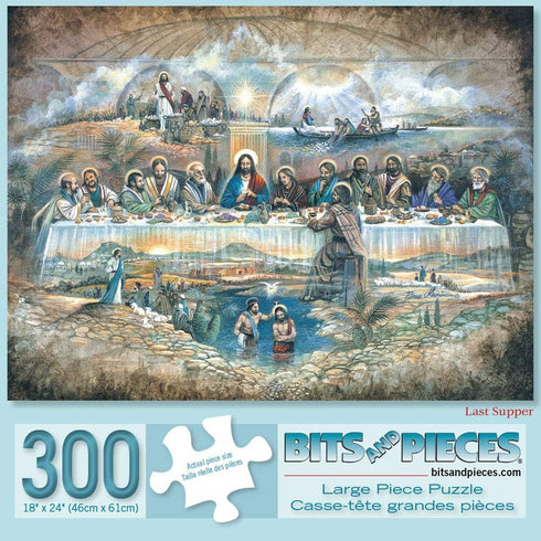 Bits and Pieces 300 Piece Jigsaw Puzzle for Adults - Last Supper Religious Jigsaws by Artist Ruane Manning