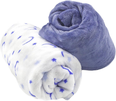 Cozy Fleece Microplush Crib Sheet (Set of 2) Color: Blue/White with Moon and Stars