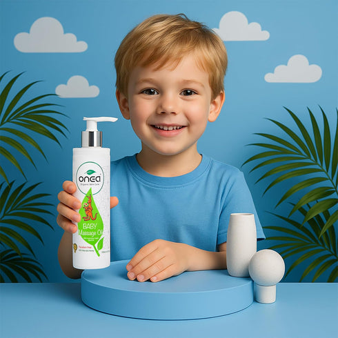 4.2 oz ONEA Baby Massage Oil - Enriched with Australian Botanicals, Sandalwood Oil and Manuka Honey - Hydrates