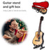 Wooden Miniature Guitar with Stand and Case, 5.9in Black Mini Guitar Model for Home Decor