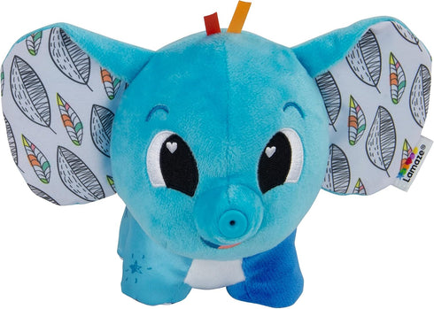 Lamaze Puffaboo Elephant Baby Toy, Soft Squeaky Elephant with Crinkly Ears for Sensory Play