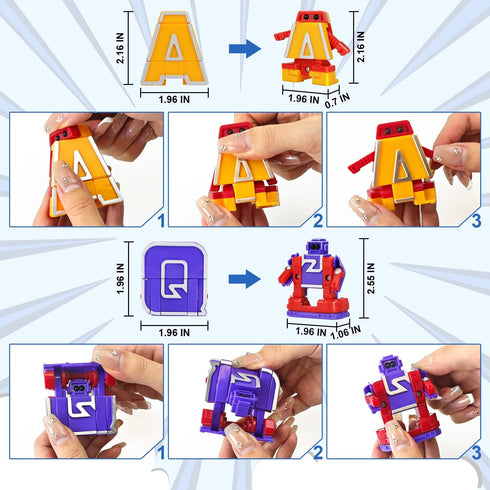 3 4 5 6 8 Girls,26 3+ Birthday Toy Gifts for Years Old Toddler Boys Alphabet Robots ABC Letters Educational Learning