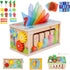 Ancaixin 6-in-1 Montessori Tissue Box Toy for 6+ Months Baby, Wooden Activity