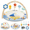 BG-BABYGO Baby Play Gym Activity Mat, 5 Developmental Zones Wooden Tummy Time