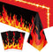 Tegeme Fire Tablecloths Firefighter Party Supplies, Flame Plastic Table Covers Rectangle Tablecloths for School Picnic
