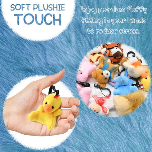 24PCS Mini Animal Plush Toys Party Favors - Small Mini Plush Stuffed Animals for Kids Birthday